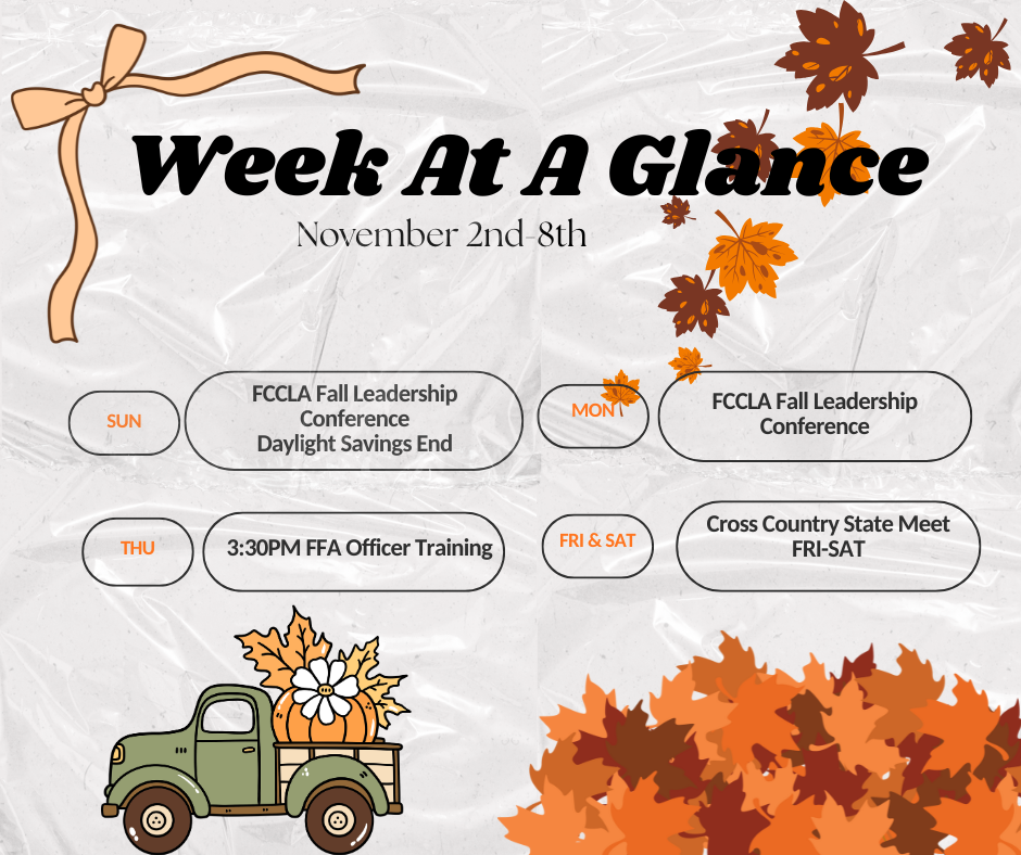Week at a Glance Nov 2-8
