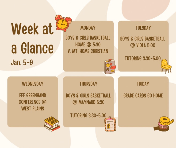 week at a glance January 5-9