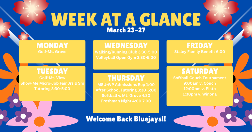 Week at a Glance March 23-27