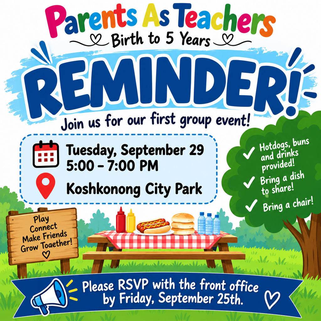PAT 📅 Tuesday, September 29 ⏰ 5:00–7:00 PM 📍 Koshkonong City Park