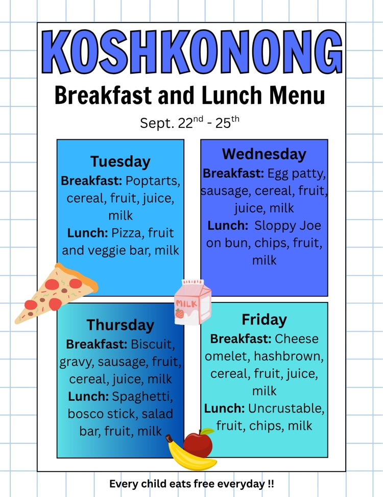 menu September 22-25
