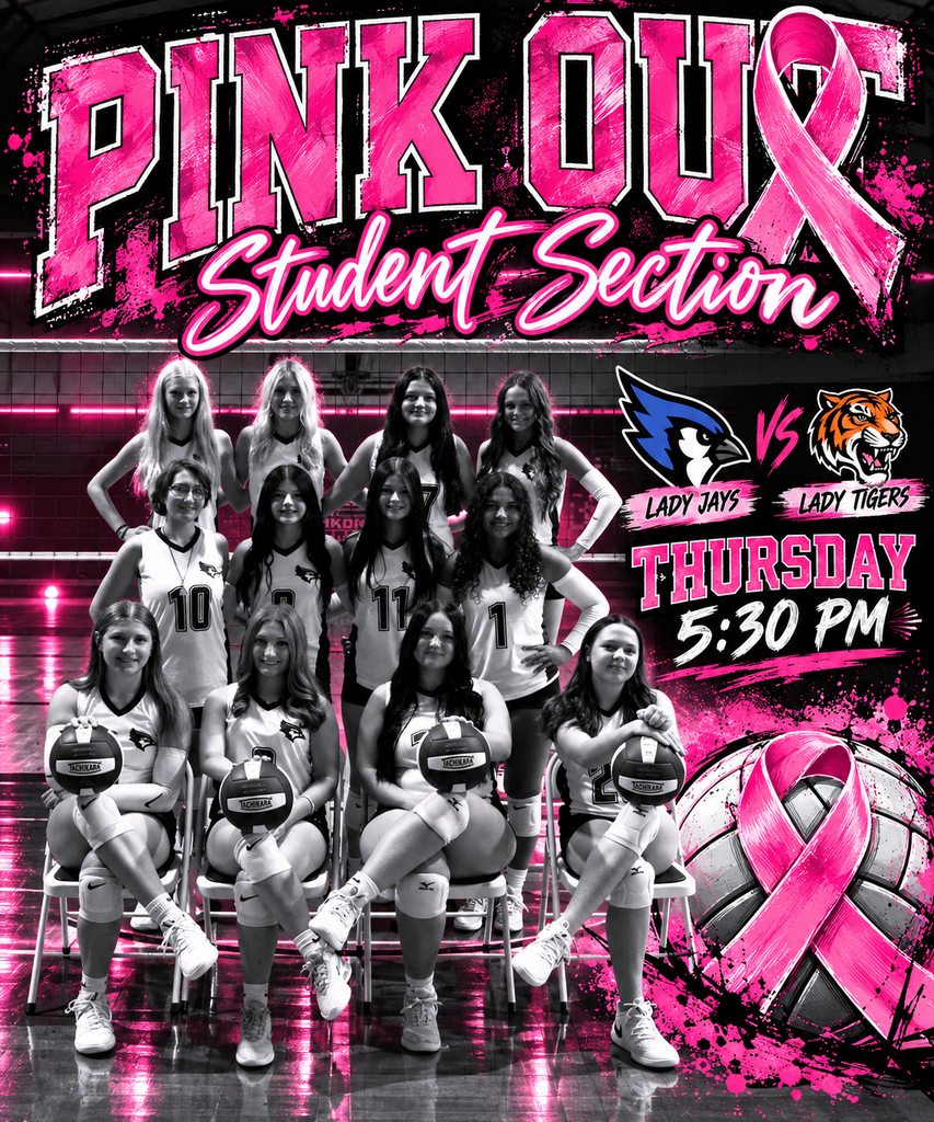 🩷 Lady Jays vs. Seymour Lady Tigers 📅 Thursday ⏰ 5:30 PM 🎀 Student Section Theme: PINK OUT
