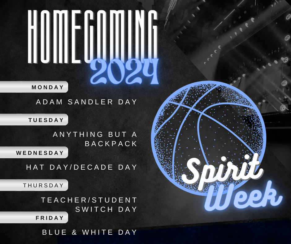 Spirit Week and Week at a Glance 1/8-1/12