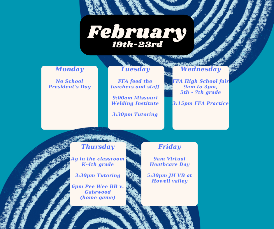 Week at a Glance February 19-23