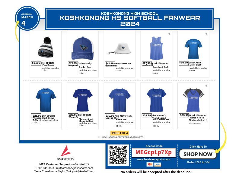 softball fundraiser fanwear