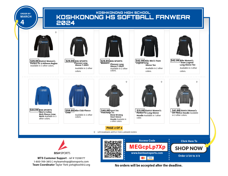 softball fundraiser fanwear