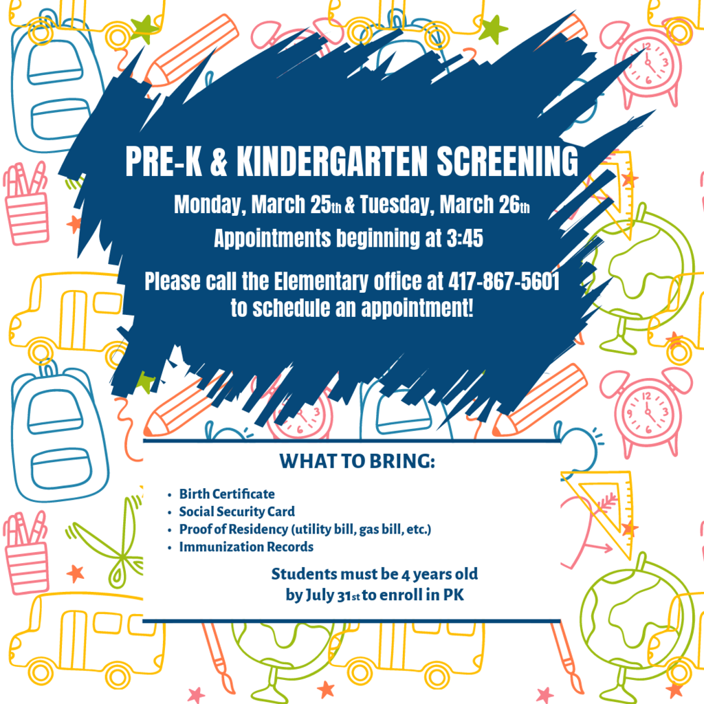 prek/k screenings