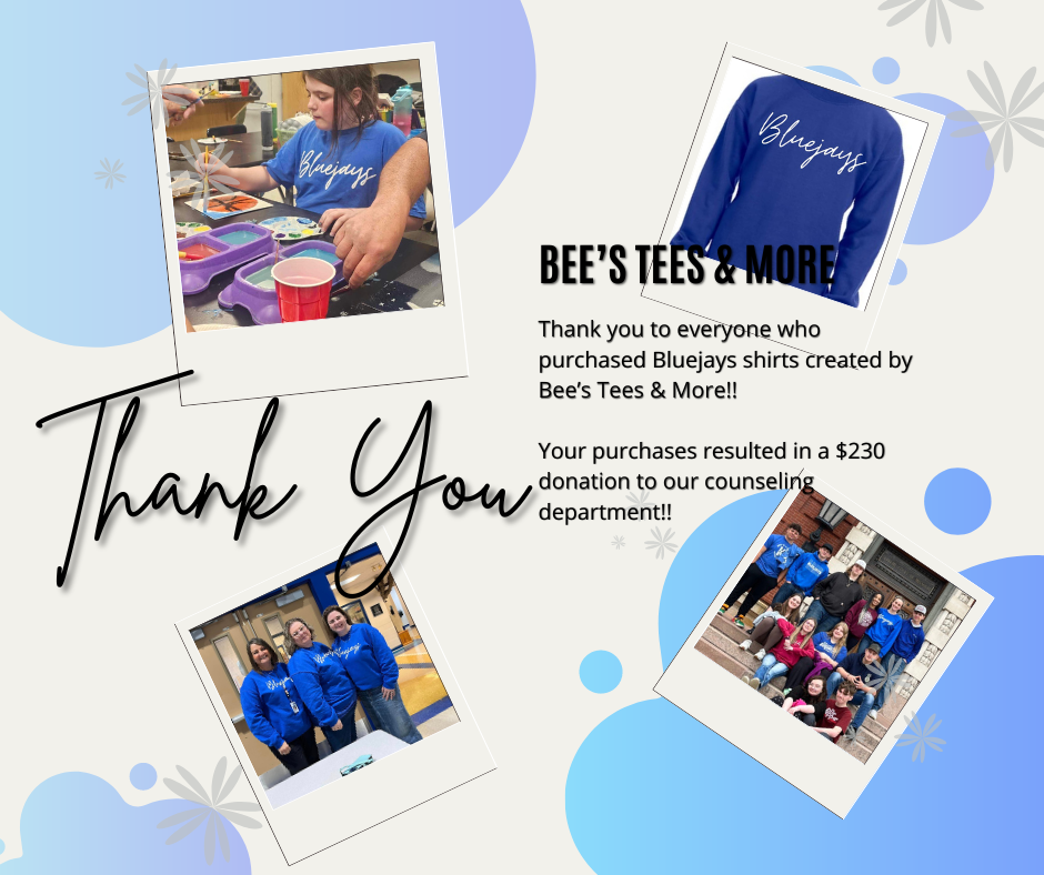 Bee's Tees & More donates $230 to counseling department