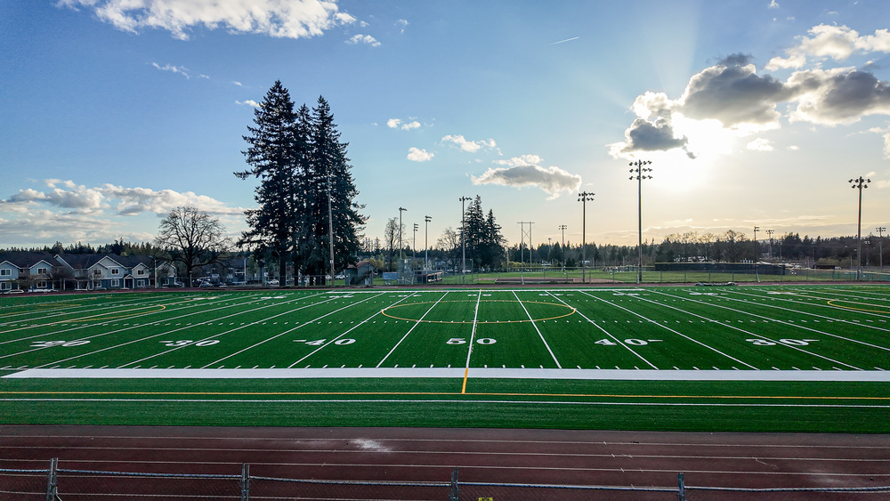 Decorative shot of OCHS multipurpose field with new turf surfaces