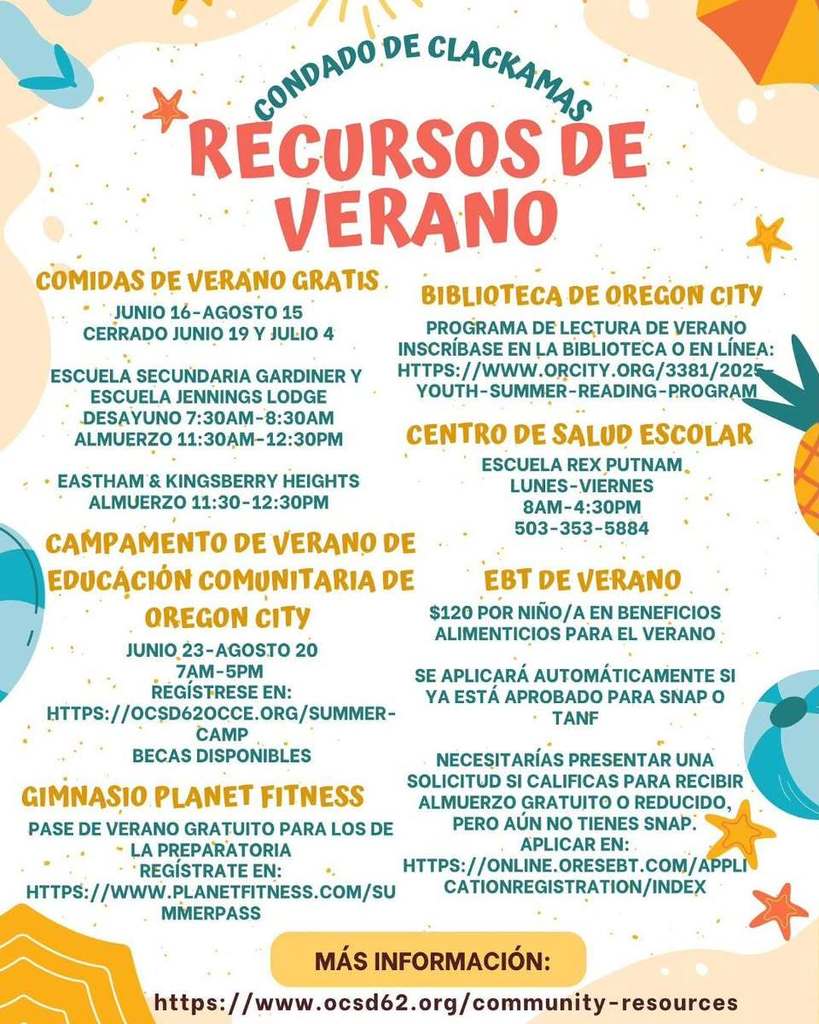Spanish Flyer for Sumer Resources