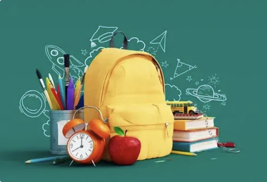 Backpack with school supplies