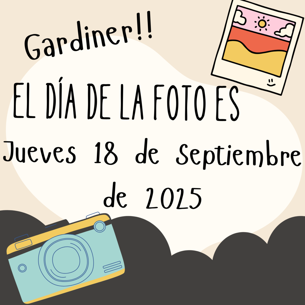Picture Day is Thursday, Sept. 18 in Spanish on neutral background with picture of camera and polaroid photo
