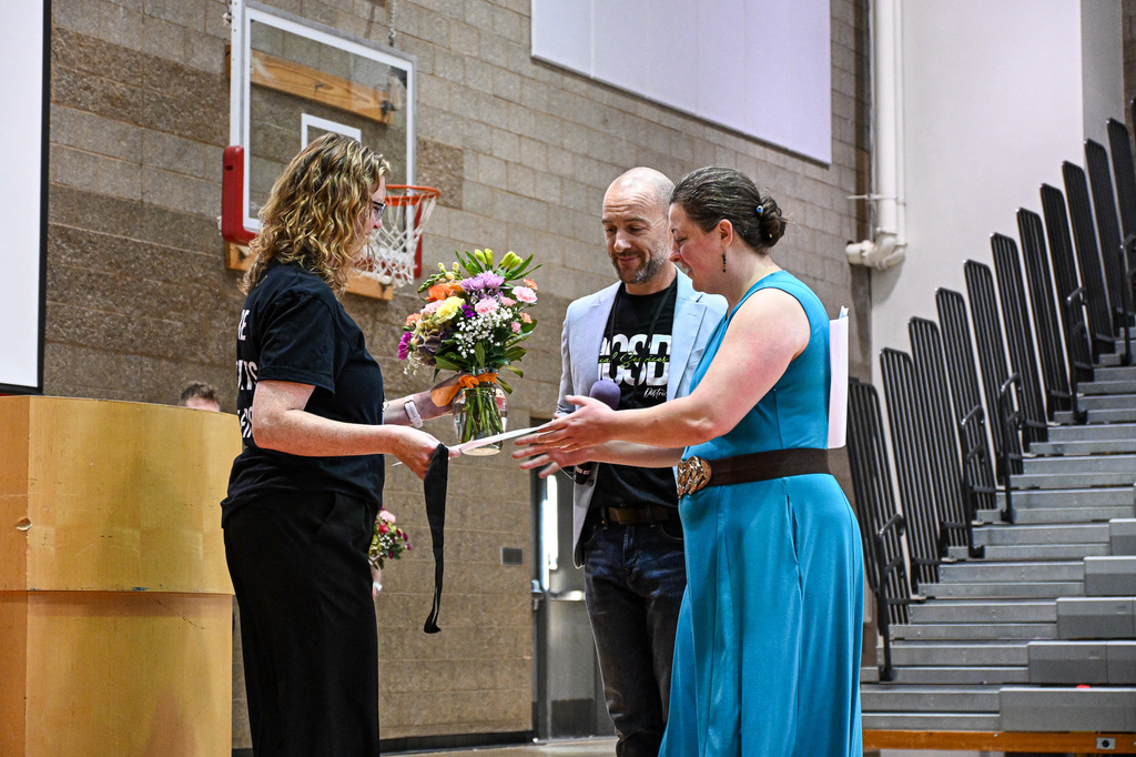 Rebecca Miller accepting award