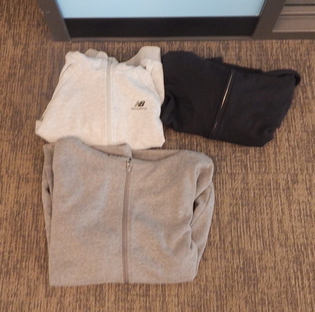 Three sweatshirts