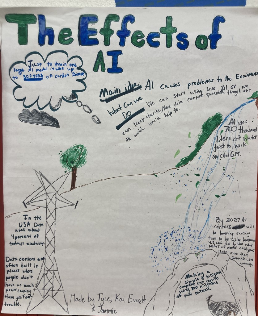 Mr. Corff’s 7th-grade students take on the environmental dangers of AI