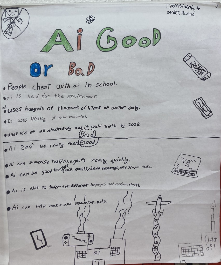 Mr. Corff’s 7th-grade students take on the environmental dangers of AI