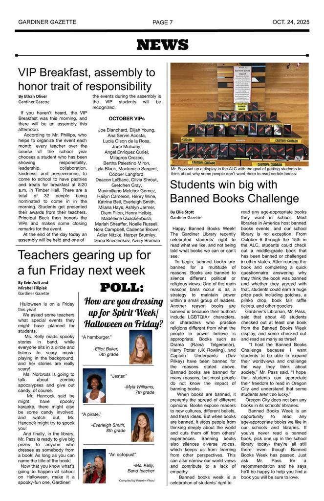 Gardiner Gazette - various  articles