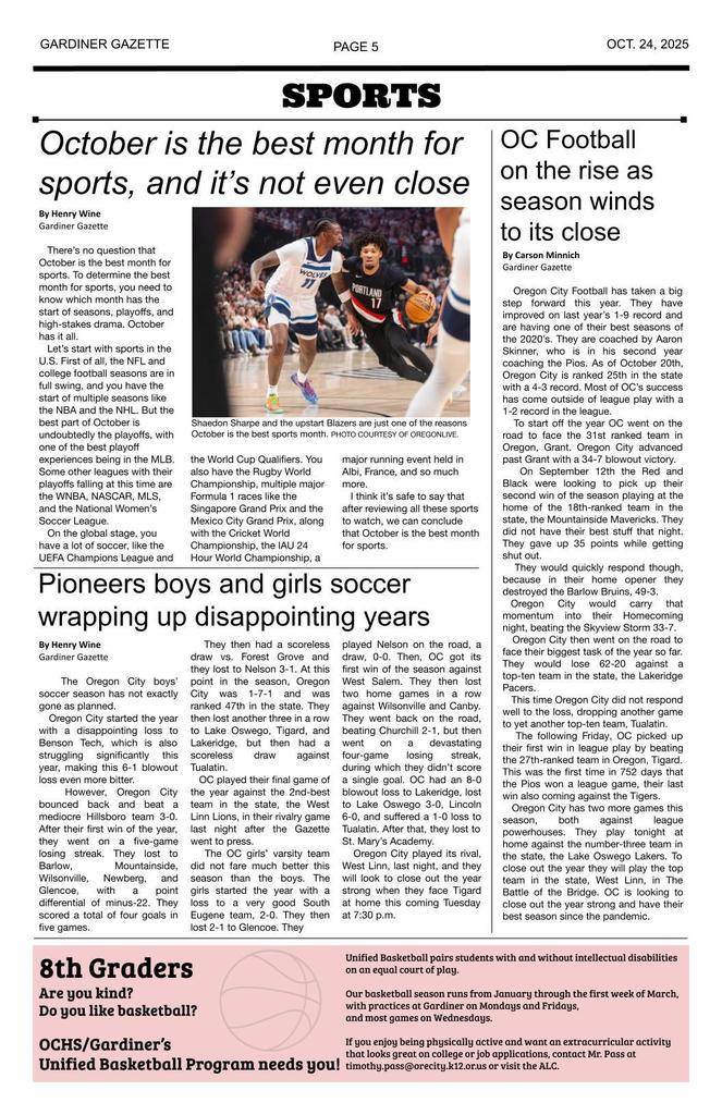 Gardiner Gazette - various  articles