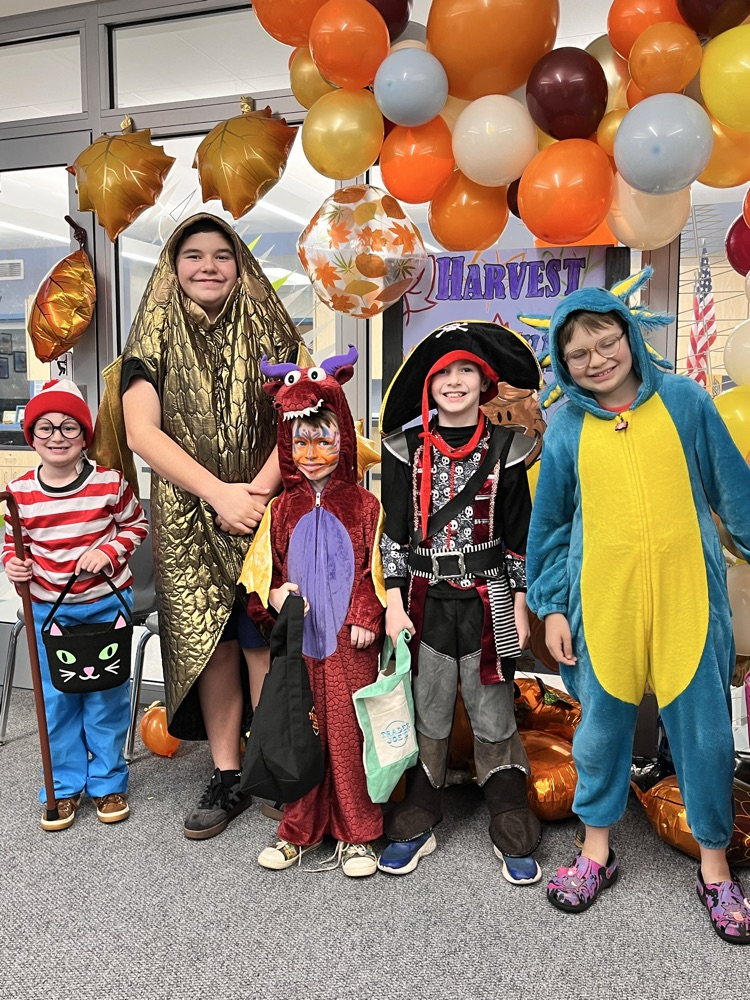 Children in Halloween costumes 