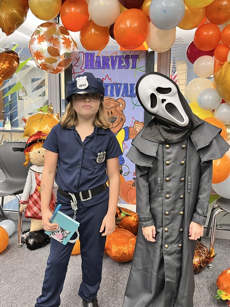 Children in Halloween costumes 