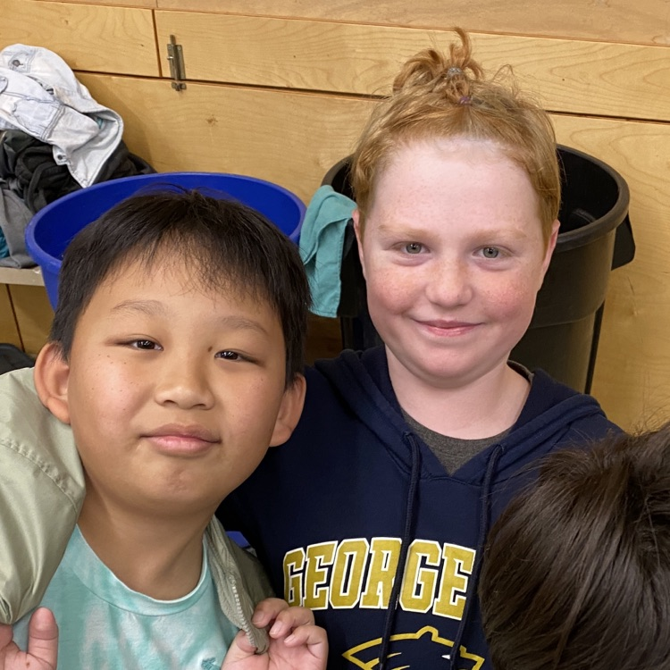 Students in hats and crazy hair.