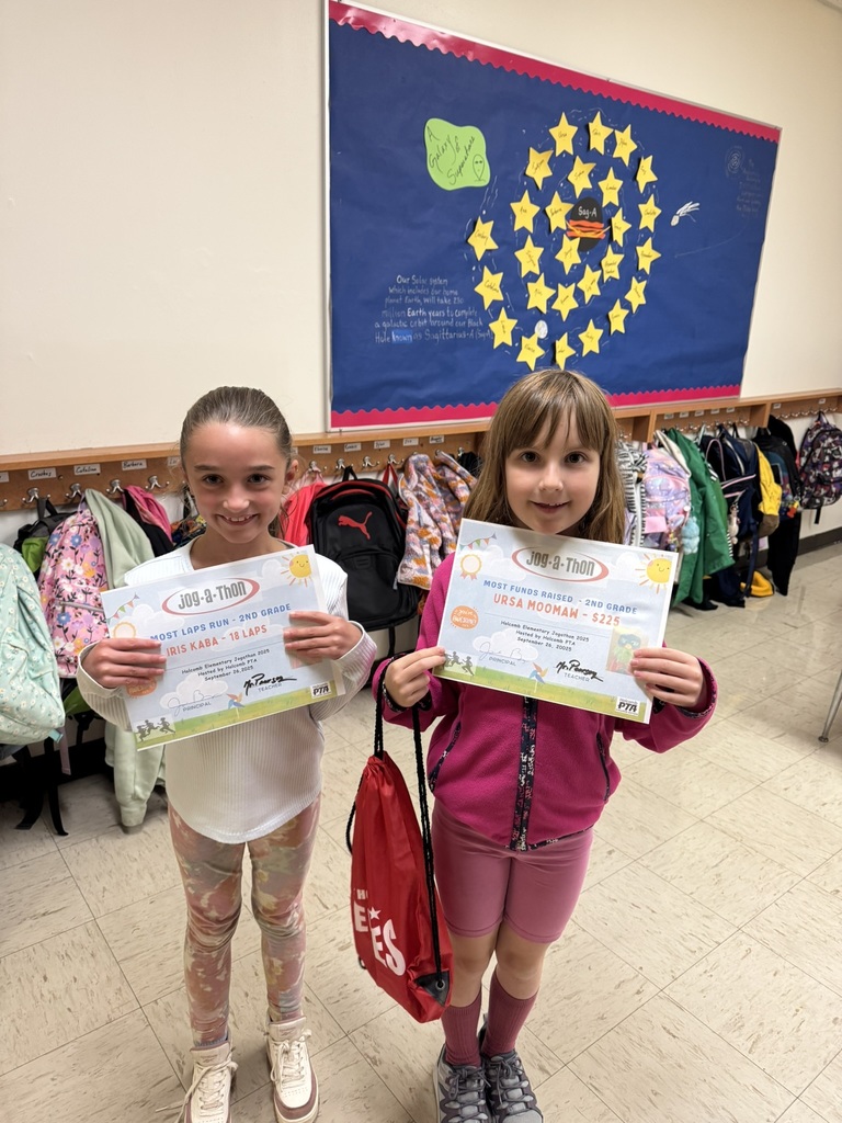 Picture of kids with Jog-a-thon awards