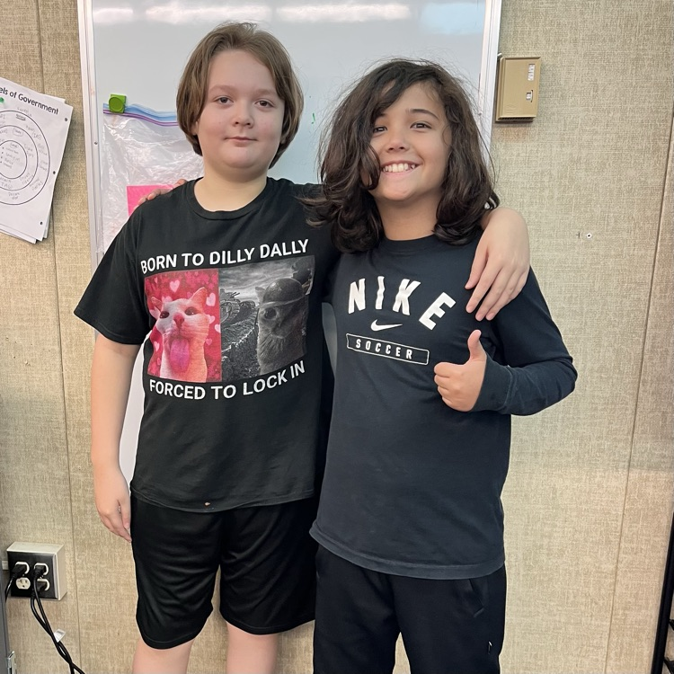 Students wearing black.