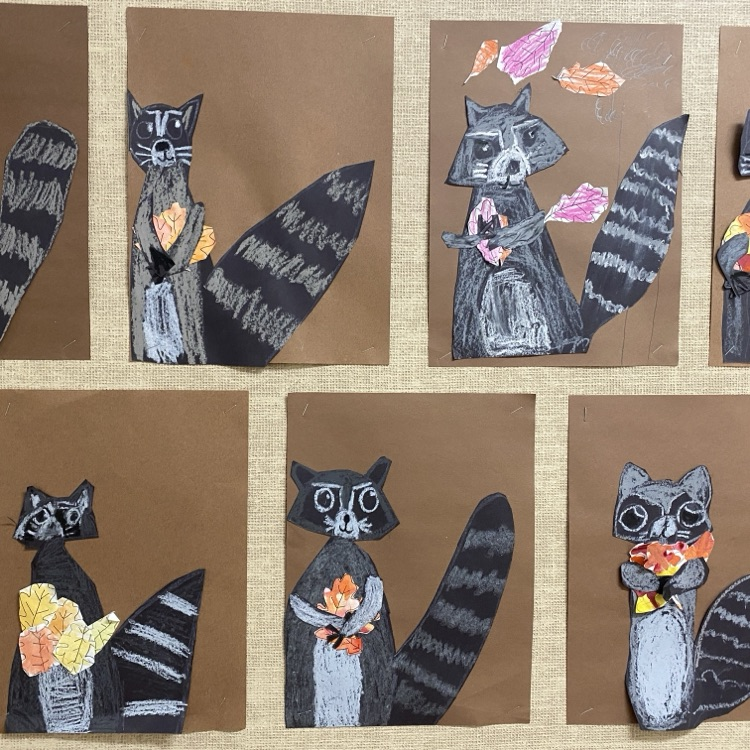 Fall Raccoon Art 