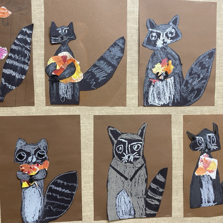 Fall Raccoon Art 