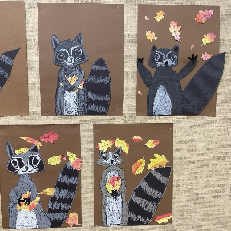 Fall Raccoon Art 