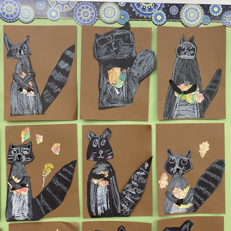 Fall Raccoon Art 