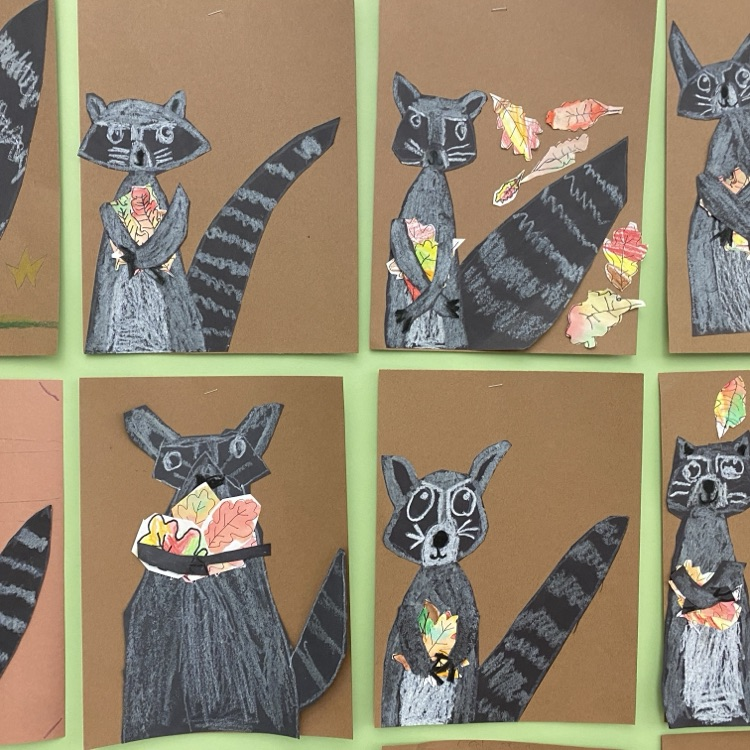 Fall Raccoon Art 