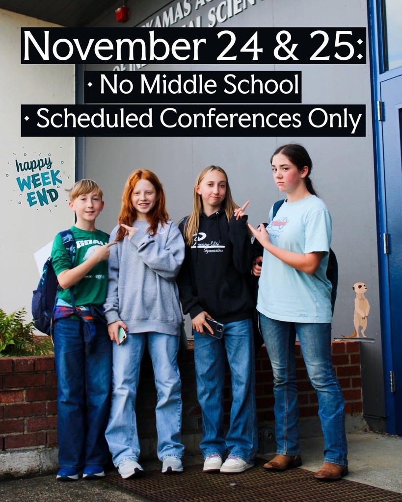 November 24th & 25th - No Middle School Only/Scheduled Conferences Only