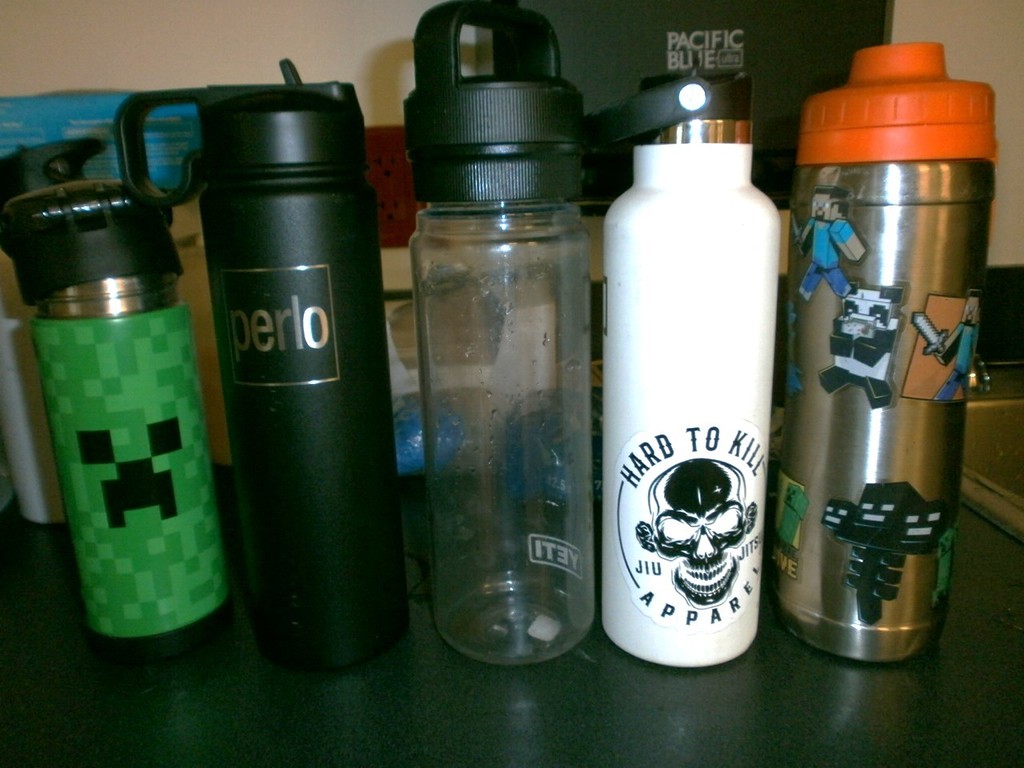 various water bottles