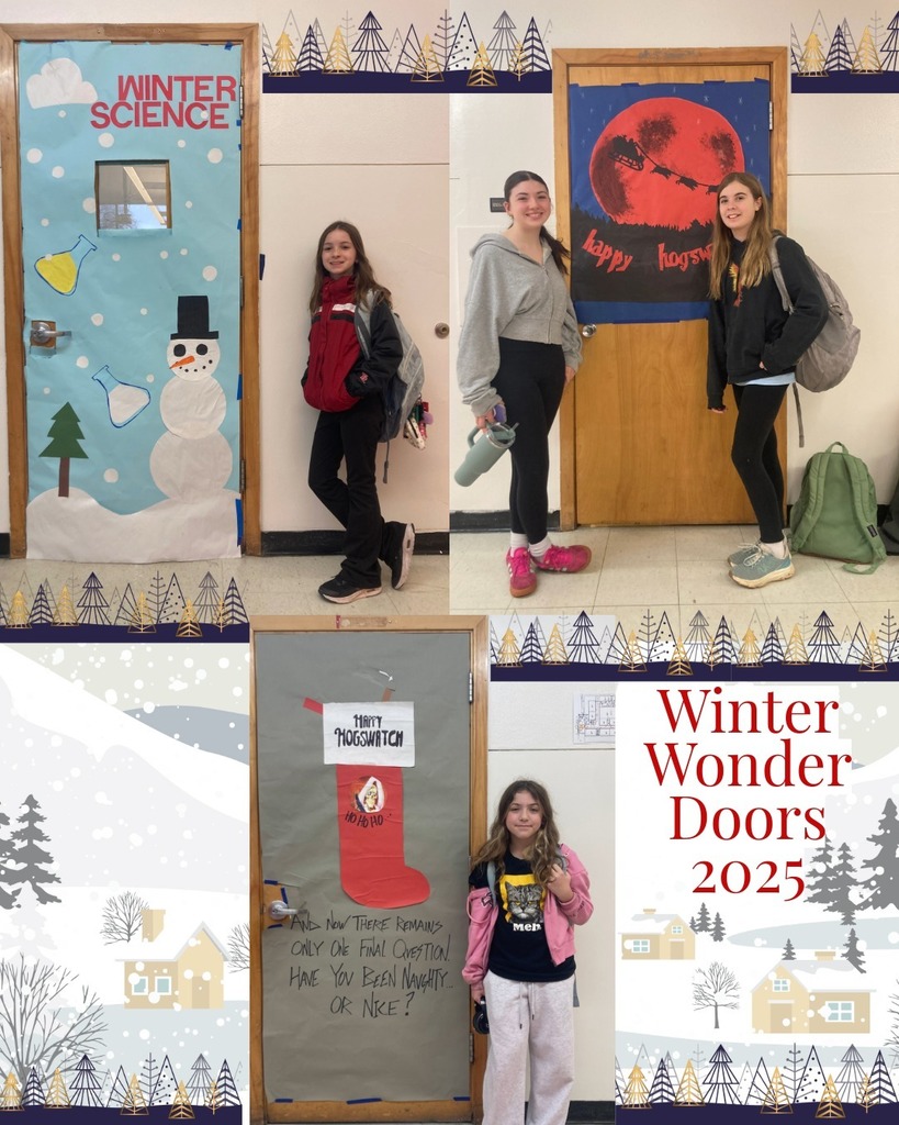 Let it snow creativity! ❄️ Ms. LaVoie’s students turned their classroom doors into winter masterpieces