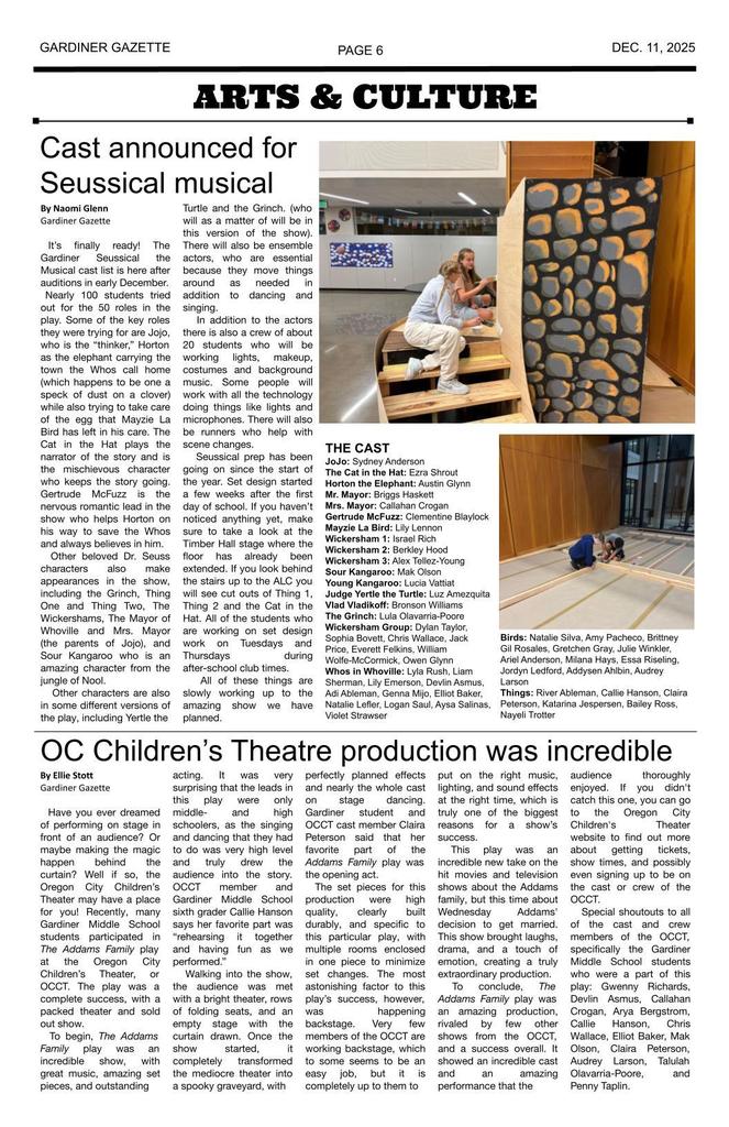 Gardiner Gazette page six - volume 7 edition 3