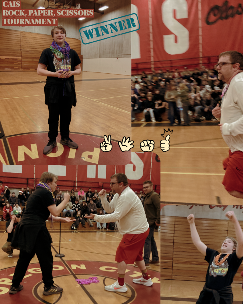 The CAIS Rock, Paper, Scissors Tournament was a blast! Congratulations to our champions, Mr. Lowry and Brandon Chesney! Wishing everyone a happy and joyful holiday season!