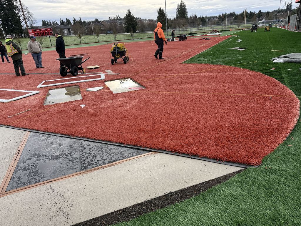 Turf being installed