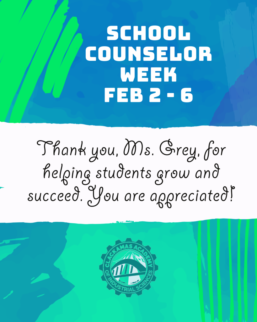 SCHOOL COUNSELOR WEEK FEB 2 - 6 : Thank you, Ms. Grey, for helping students grow and succeed. You are appreciated!