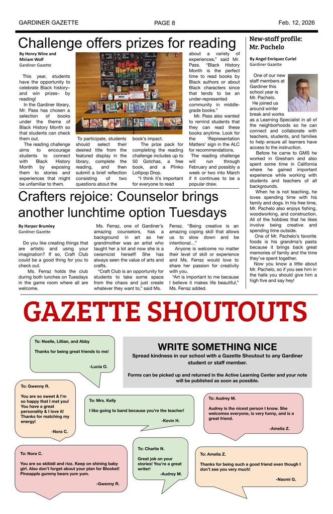 Gardiner Gazette - various  articles - page 8