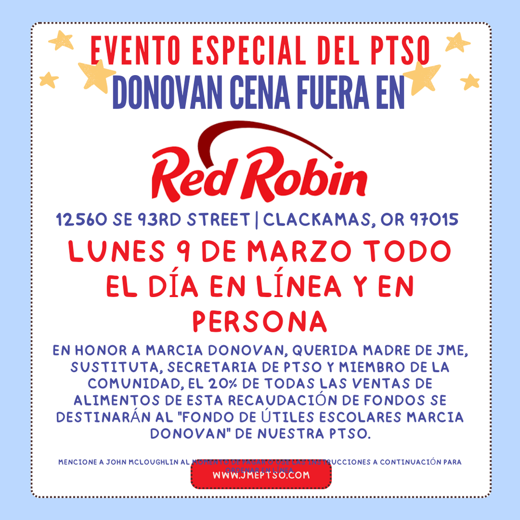 Red Robin Dine Out Spanish