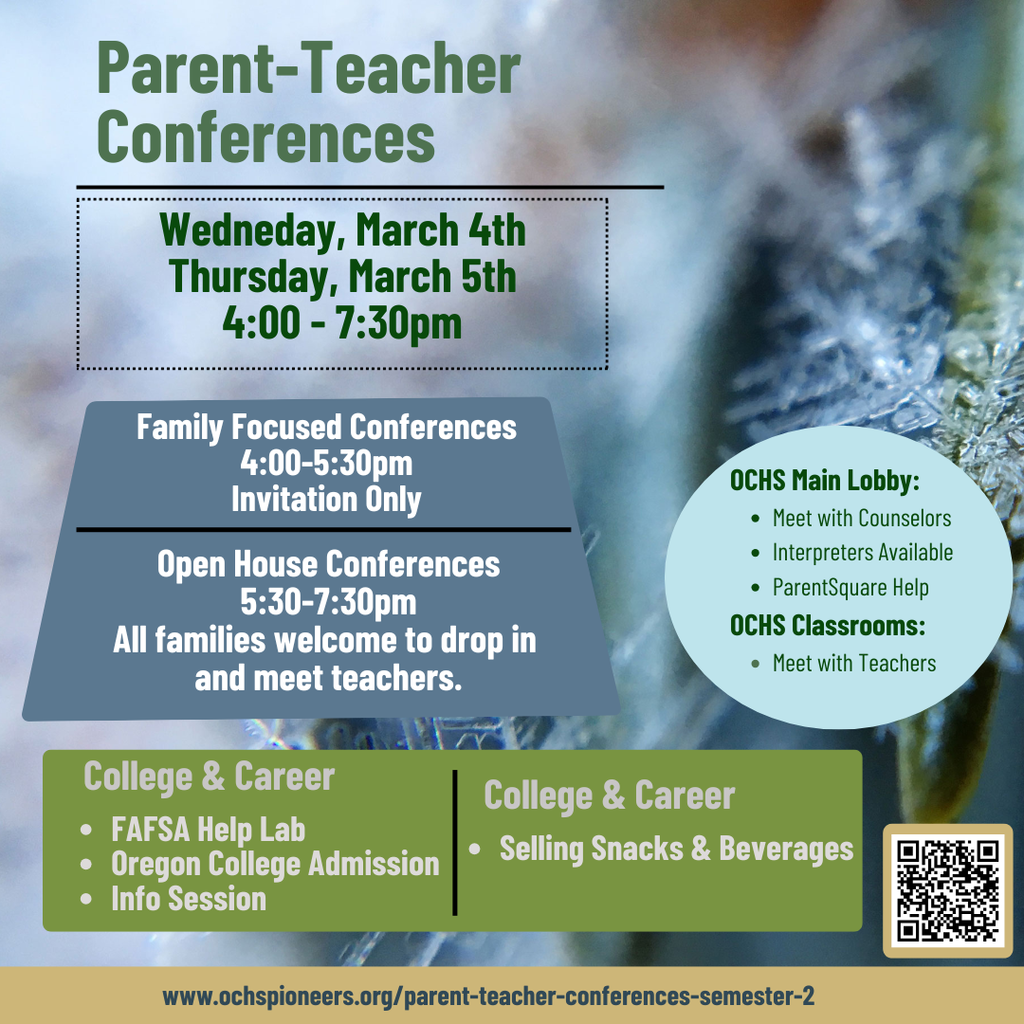 parent teacher conferences in March 2026