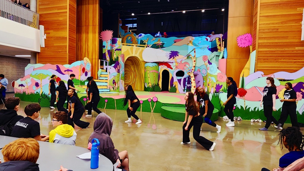 Jefferson Dancers dancing in Gardiner Middle School cafeteria