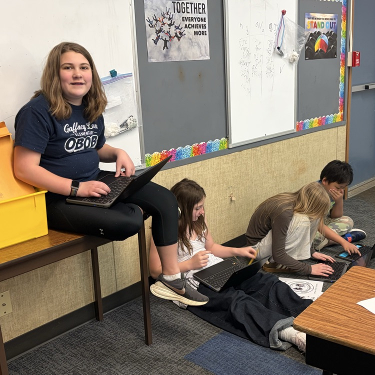 Students work on social skills project.