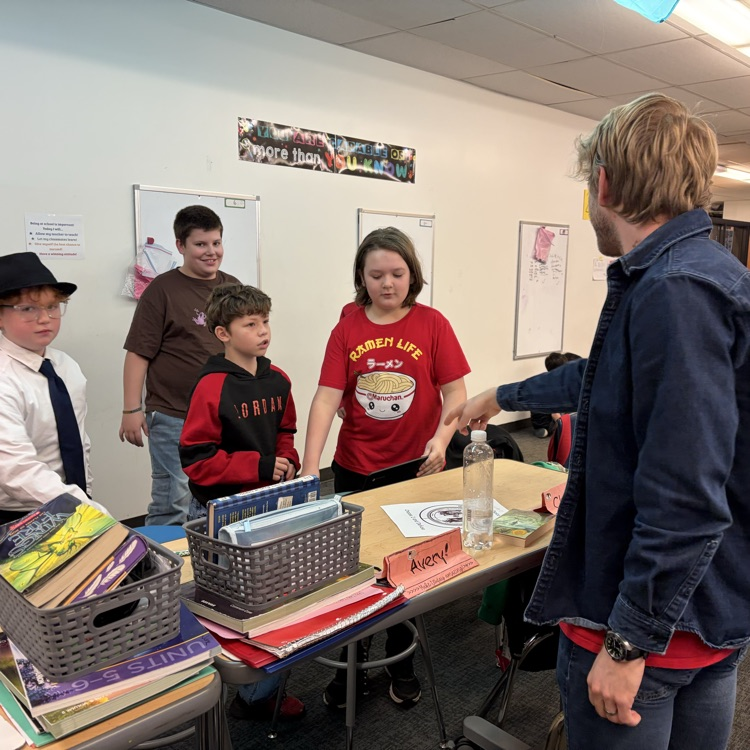 Students work on social skills project.