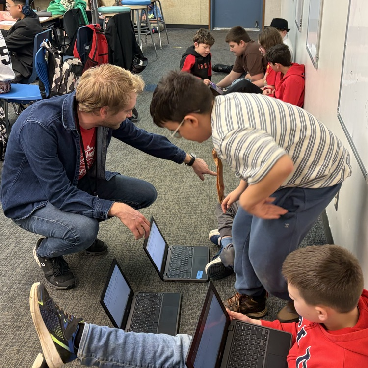 Students work on social skills project.