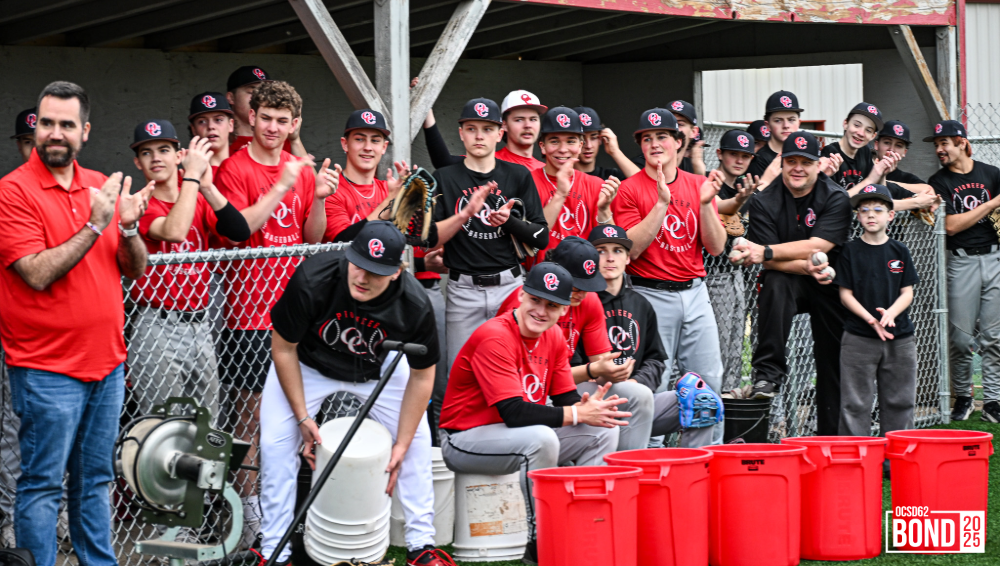 OCHS Varsity Baseball Ribbon Cutting, Baseball players, school staff, and bond teams were present