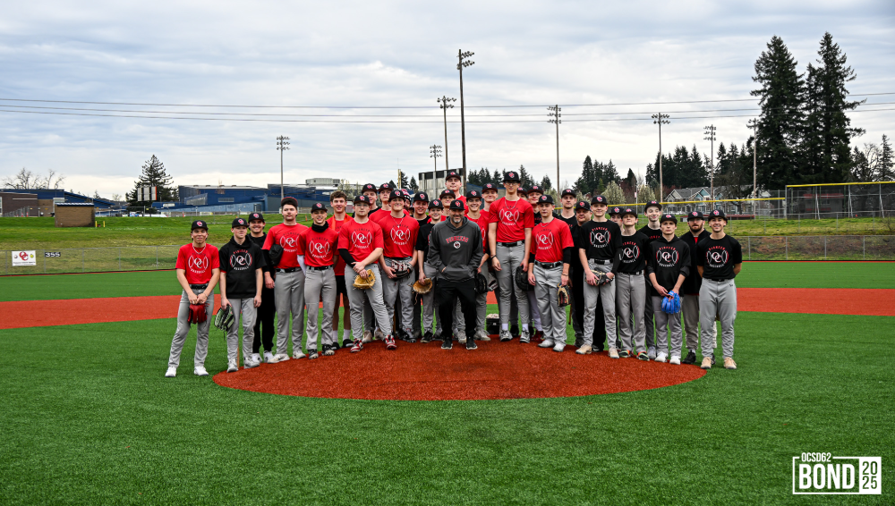 OCHS Varsity Baseball Ribbon Cutting, Baseball players, school staff, and bond teams were present