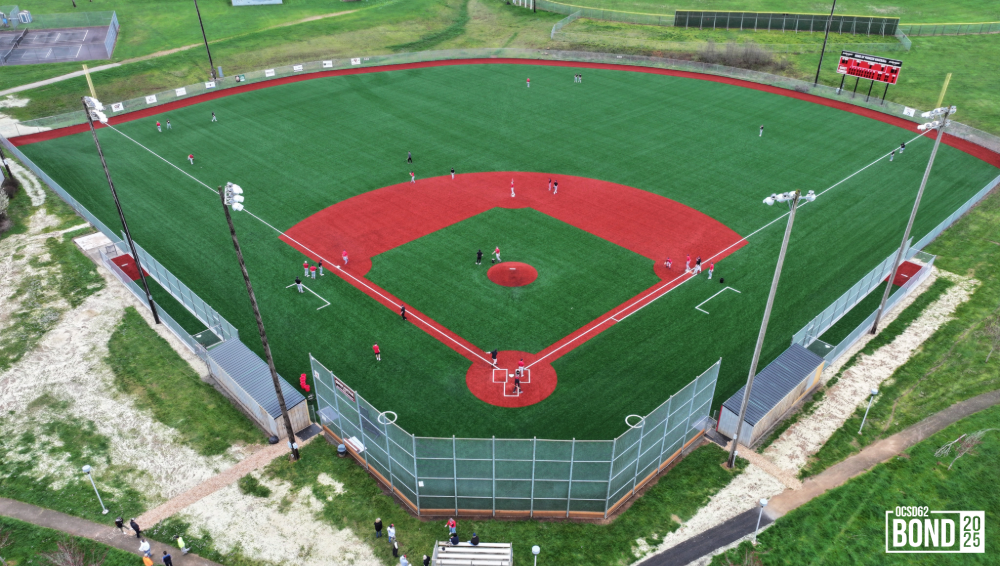 OCHS Varsity Baseball Ribbon Cutting, Baseball players, school staff, and bond teams were present