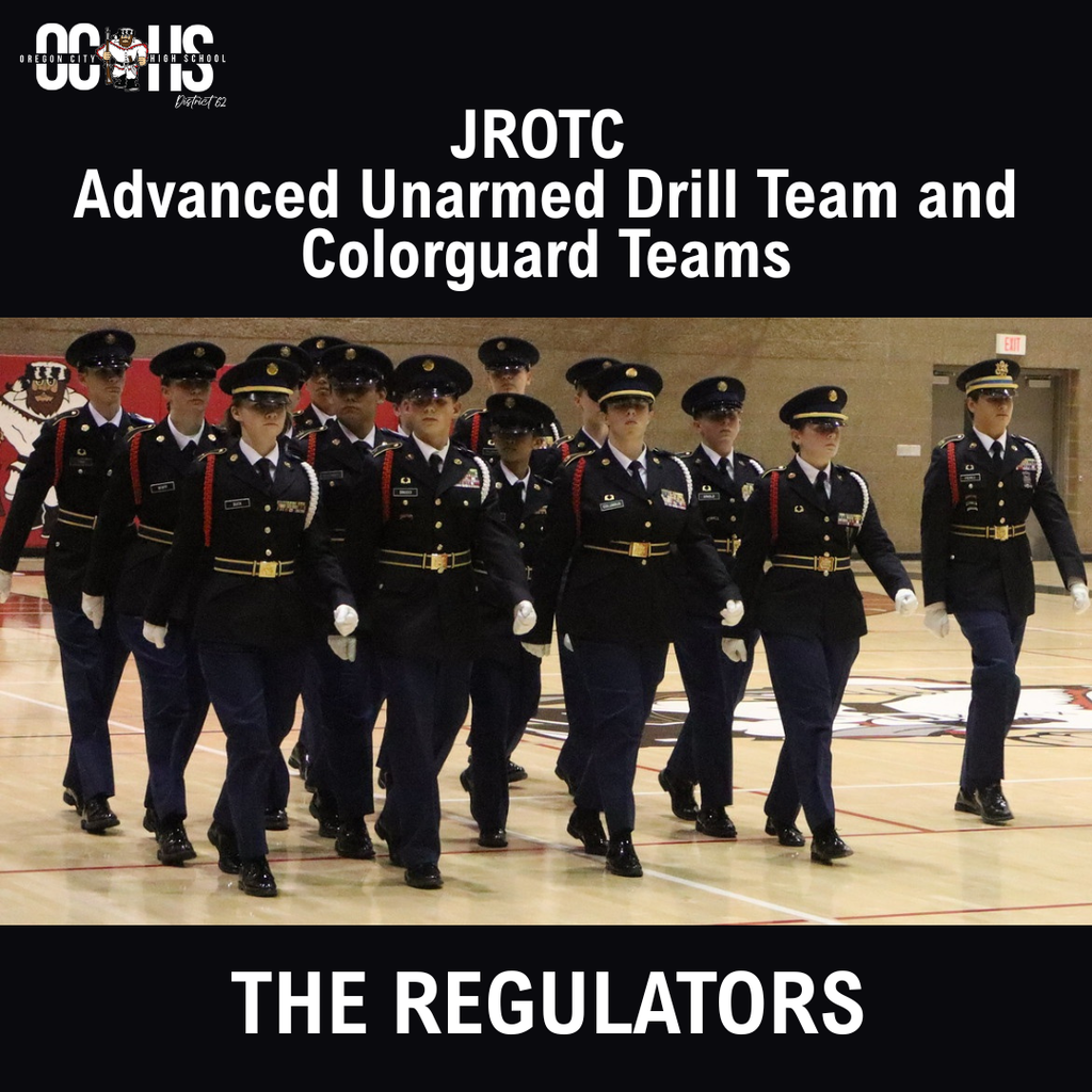 JROTC Advanced Unarmed Drill Team and Colorguard teams, the "Regulators"